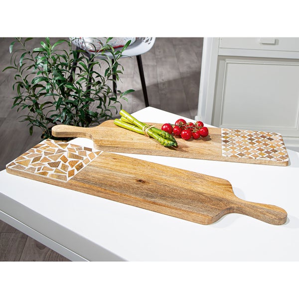 Schneidebretter GILDE 2er Set TAVERNO Brett natur Breite 66cm Mangoholz