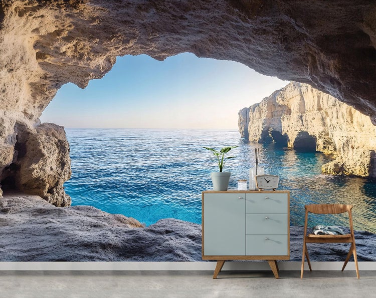 Fototapete Meer Ozean Loch 3D Effekt Wohnzimmer Vlies Tapete 350x250 cm