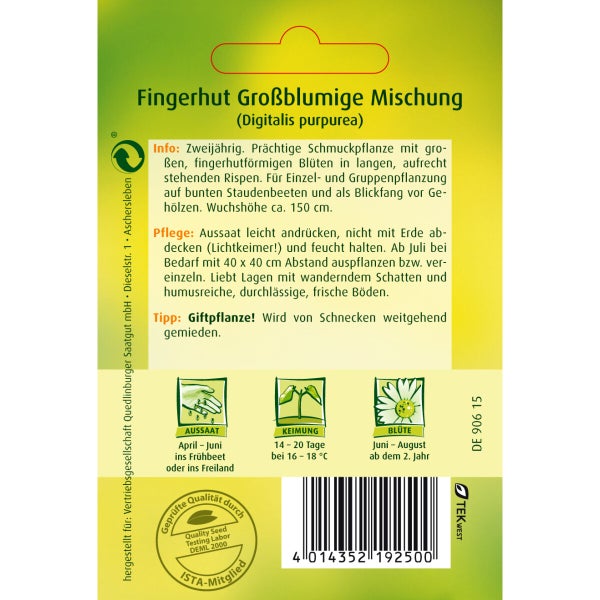 Fingerhut Großblumige Mischung Samen von Quedlinburger SAATGUT