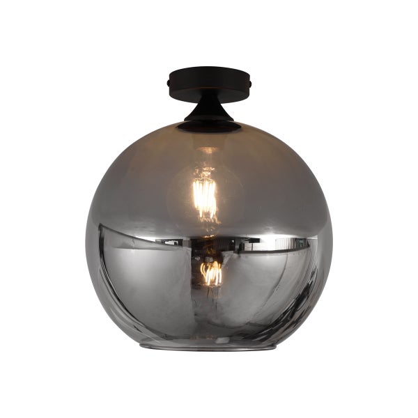 Deckenleuchte mit runder Glasschirm und Leuchtmittel