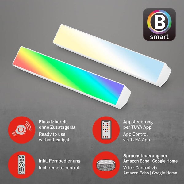 LED Wall Washer Wandlicht RGB WiFi Bluetooth App 9 W weiß Kunststoff Briloner