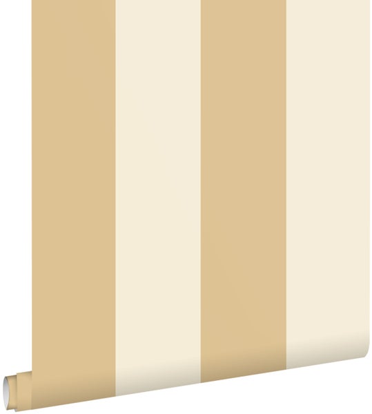 Tapete mit vertikalen Streifen in Beige und Creme, Rollenware.