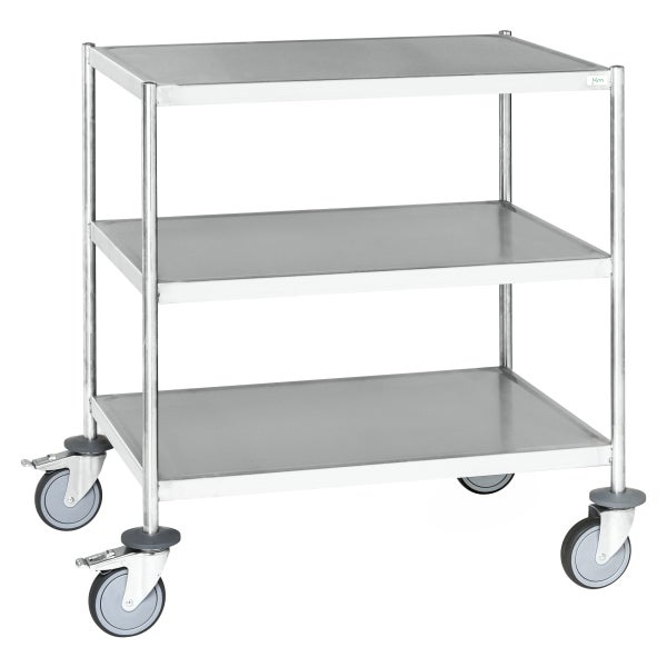Servierwagen mit drei Ablageflächen und Rollen