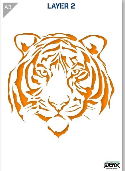 Tiger Schablone - 2 Schichten Kunststoff A3 Schablone