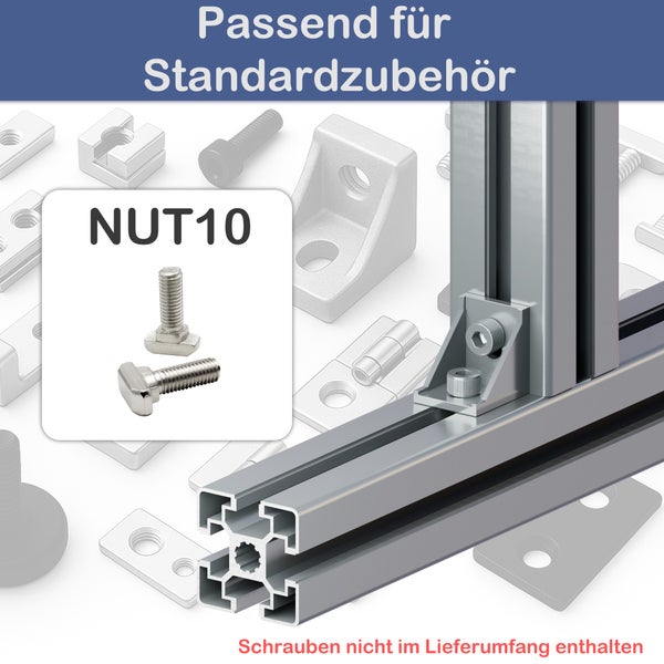 Nut 10 T-Nutenstein für Standardzubehör