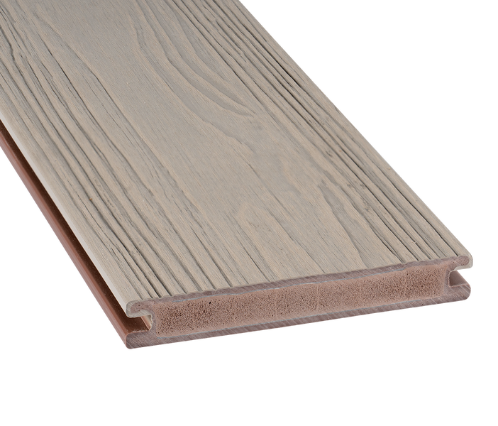 GartenLand WPC Terrassendiele Nova 21 x 140 x 5000 mm Nebelgrau-Multicolor Geprägte Holzstruktur Co-Extrudiert Massivprofil