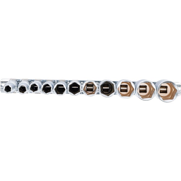 BGS Steckschlüssel-Einsatz-Satz Sechskant tief Antrieb Innenvierkant 10 mm (3/8) Zollgrößen 11tlg. - 2756