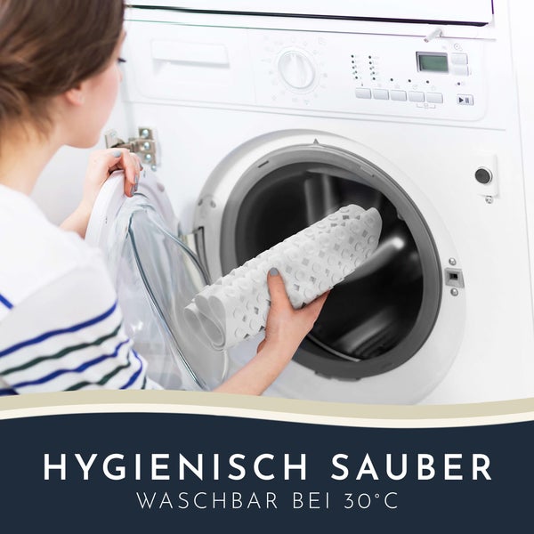 Homerella Badewannenmatte rutschfest Hautsensitiv 88x39cm, INKL. AUFHÄNGUNG | Antirutschmatte Badewanne BPA frei | Duschmatte schimmelresistent & maschinenwaschbar | Badematte rutschfest