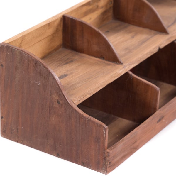 Organizer  Storage 80 Mahagoni Massivholz, 8 Fächer naturfarben