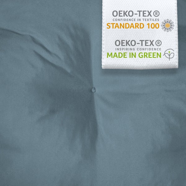 Textil mit OEKO-TEX STANDARD 100 und OEKO-TEX MADE IN GREEN Zertifizierungen.