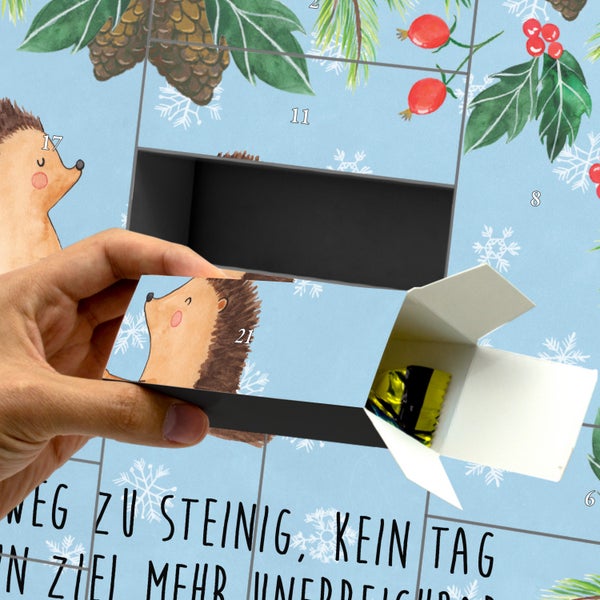 Mr. & Mrs. Panda Befüllbarer Adventskalender Igel Liebe - Blau Pastell