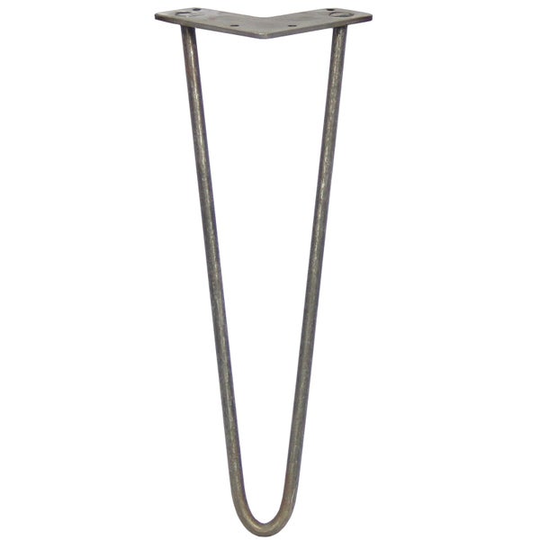 4 x 35.5cm Hairpin Tischbeine 2 Streben - 10mm - Rohstahl