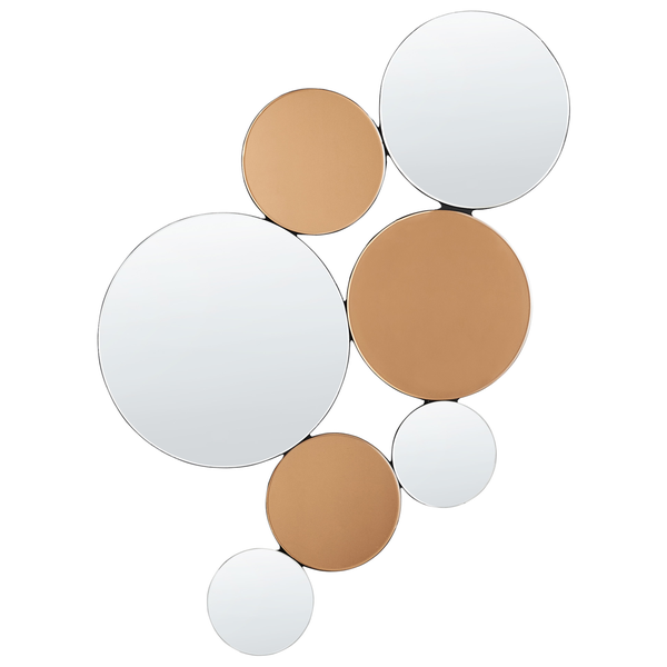Dekorativer Wandspiegel mit runden Spiegelelementen in verschiedenen Größen
