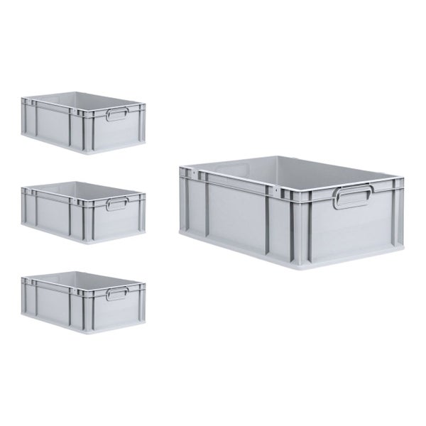 PROREGAL SuperSparSet 4x Eurobox NextGen Grip mit Scharnierdeckel und Gelben Schiebeschnappverschlüssen HxBxT 22 x 40 x 60 cm 44 Liter