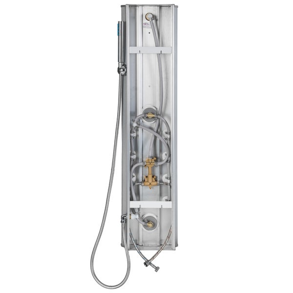 Duschpaneel tectake  Antikalktechnik aus Aluminium silber