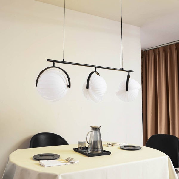 Lucande Pendelleuchte Helva (Skandinavisch) in Weiß (3 flammig, E27) - Design-Hängeleuchte Esstischlampe Hängelampe Hängeleuchte Wohnzimmerleuchte