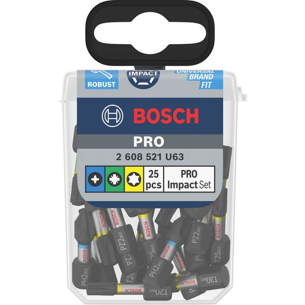 Bosch PRO Impact Mixed Pack PH2(x5) PZ2(x5) T20(x5) T25(x5) T30(x5) 25 mm 25-tlg. - 2608521U63