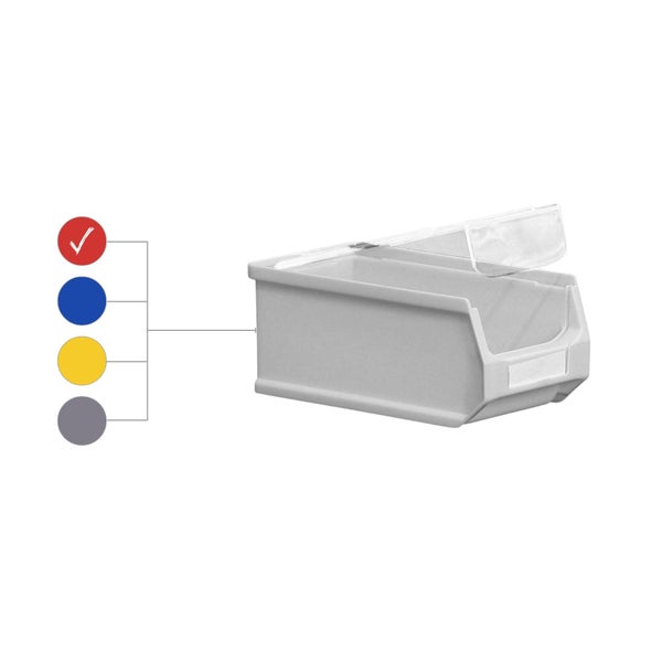 PROREGAL SuperSparSet 40 x Rote Sichtlagerbox 2.0 Mit Abdeckung HxBxT 7,5 x 10 x 17,5 cm 0,8 Liter Sichtlagerbehälter Sichtlagerkasten