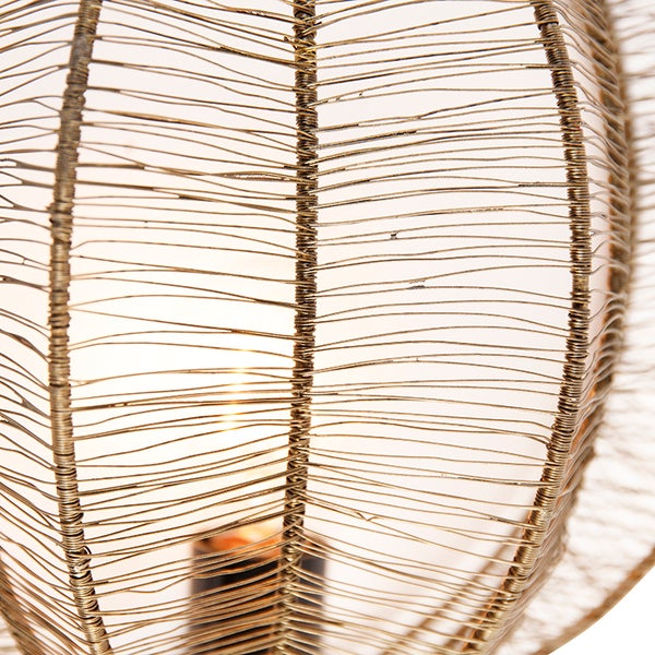 Detailansicht einer Drahtgeflecht-Leuchte