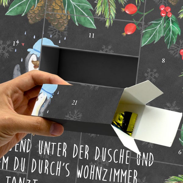 Mr. & Mrs. Panda Befüllbarer Adventskalender Pinguin Duschen - Schwarz