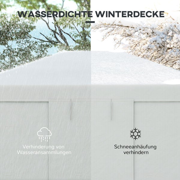 Outsunny Ersatzdach-Set für Garten Pavillondach, mit 2 Seitenwänden, Wasserdicht, Polyester, Weiß