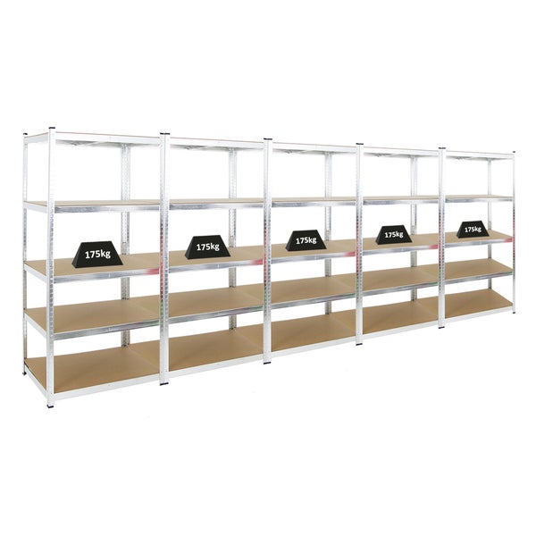 PROREGAL Mega Deal 5x Schwerlastregal Ragnar HxBxT 180 x 90 x 60 cm Fachlast 175 kg Verzinkt