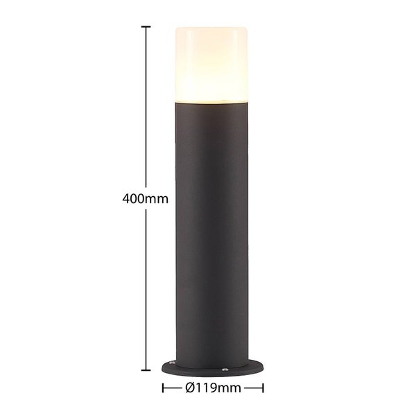 Lindby Außenleuchte Tabyn (spritzwassergeschützt (Modern) in Schwarz aus Aluminium (1 flammig, E27) - Wegeleuchte Pollerleuchte Wegelampe Sockelleuchte