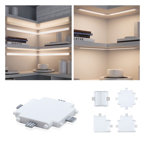 Clever Connect Verbinder Border X-Verbinder 50x50mm Weiß matt