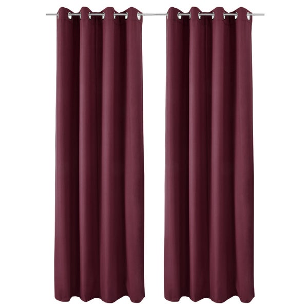 Beautissu Amelie TO Vorhang mit Öse 140x245cm Bordeaux (2tlg)