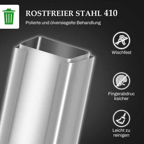 HOMCOM Mülleimer 20L Treteimer Kosmetikeimer Abfalleimer mit Deckel und Fußpedal, Müllbehälter mit Inneneimer, für Wohnzimmer, Büro, Edelstahl, 21,5 x 37,2 x 57 cm