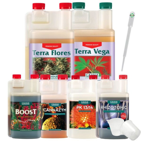 Canna Terra 6-Teiliges Dünger Set XL – Komplettes Nährstoffprogramm für kräftiges Wachstum, starke Wurzeln und maximierte Blüte- & Ertragsbildung