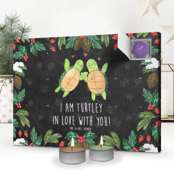 Mr. & Mrs. Panda Duftkerzen Adventskalender Schildkröten Paar - Schwarz