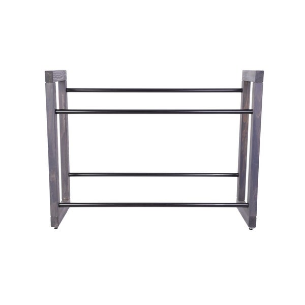 PROREGAL Getränkekistenregal HARZ HxBxT 85x112x35cm 6 Kisten auf 2 Ebenen Massives Kiefernholz Grau geölt