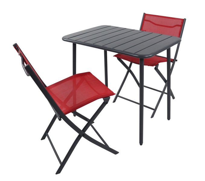 3 tlg. Bistroset Balkonset Gartenset Metall Sumila