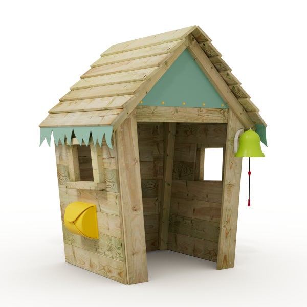 WICKEY Kinder Spielhaus Stable mit Holzdach und Fenster  - pastellblau