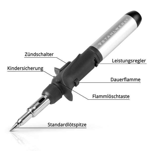 Gas-Lötkolben GLK-500 ST Gas-Löt-Set 200 - 500°C Löttemperatur