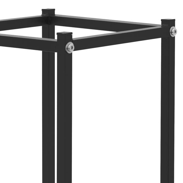 ML-Design Kaminholzregal 33x115x33 cm rechteckig, Schwarz, Metall, Innen/Außen, Brennholzregal Holzaufbewahrung aus beschichtetem Stahl, Kaminholzständer Kaminholzhalter Feuerholzregal für Kamin/Ofen