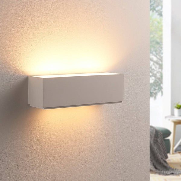 Lindby Wandleuchte, Wandlampe Innen Benno (Modern) in Weiß aus Gips/Ton (2 flammig G9) - Wandstrahler Wandbeleuchtung Schlafzimmer / Wohnzimmer Licht nach oben & unten Wohnzimmerleuchte