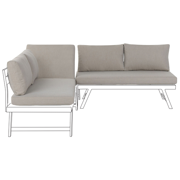 Gartenlounge Ecksofa mit Polstern