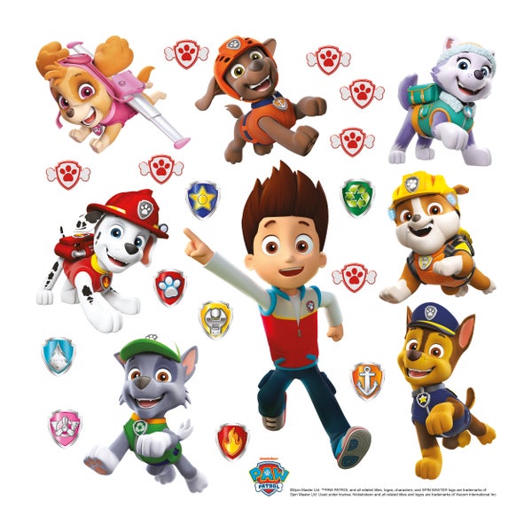 Sanders und Sanders Wandtattoo PAW Patrol Gelb, Blau und Rot - 30 x 30 cm - 600241