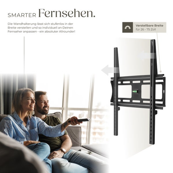 Verstellbare Fernseh Wandhalterung für 26-75 Zoll Fernseher mit Wasserwaage