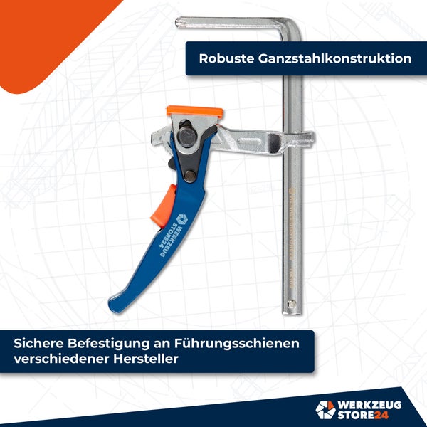 WS24 Einhandhebelzwinge Ganzstahl 300 / 80  - WS24-100102