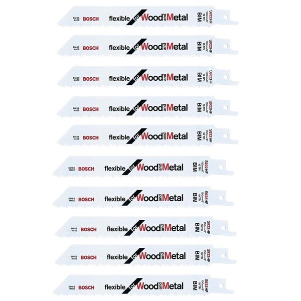 Zehn Bosch Säbelsägeblätter für Holz und Metall