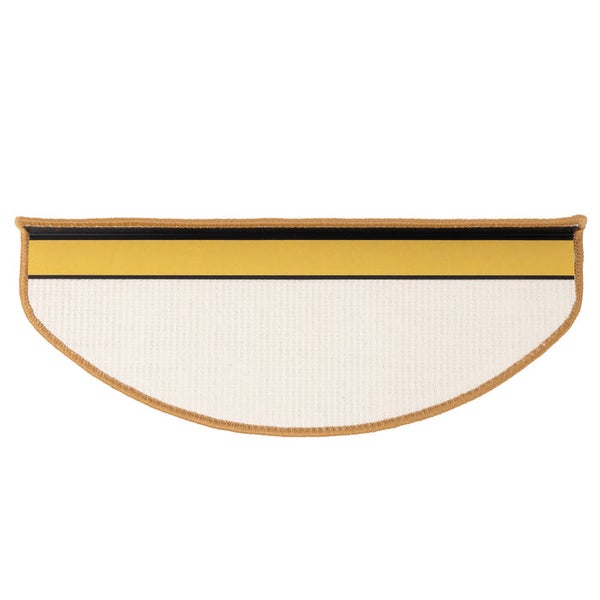 FLOORDIREKT Premium Sisal-Stufenmatte - Umkettelt & Selbstklebend - Halbrund - Kork - 23,5 x 65 cm