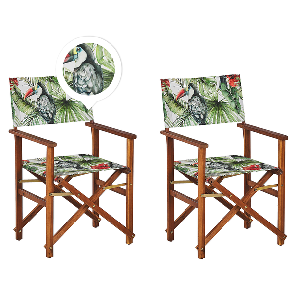 Gartenstuhl 2er Set CINE Akazienholz Grün