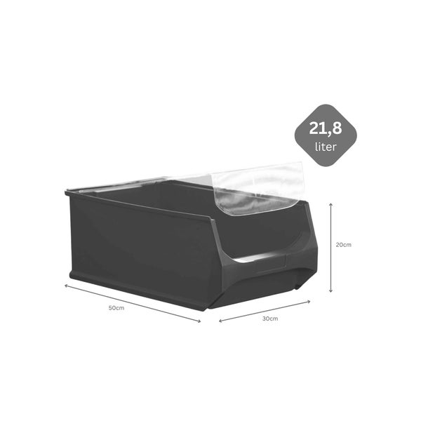 PROREGAL SparSet 10 x Gelbe Sichtlagerbox 5.0 Mit Abdeckung HxBxT 20 x 30 x 50 cm 21,8 Liter Sichtlagerbehälter Sichtlagerkasten