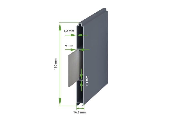Doppelflügeltor 4m EIGER 400B180 Aluminium Grau