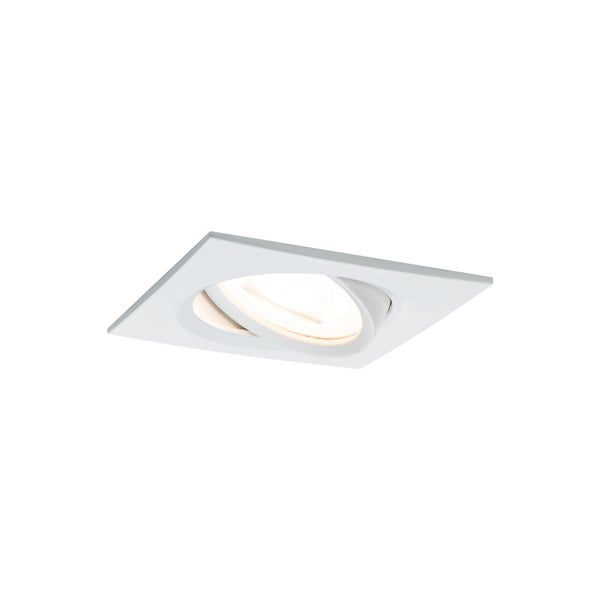 LED Einbauleuchte Nova Basisset schwenkbar eckig 84x84mm 50° GU10 3x6,5W 3x460lm 230V 2700K Weiß matt