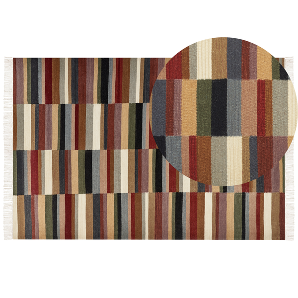 Teppich MUSALER Bunt 200 x 300 cm Wolle Kelim