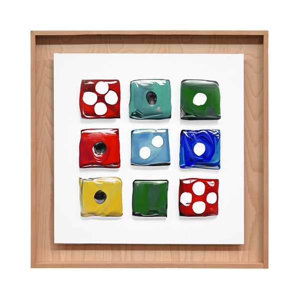 Schwebende Malplatte 2er Set 50x50 cm (LxB) Leinwand im Holzrahmen zum Bemalen naturfarben